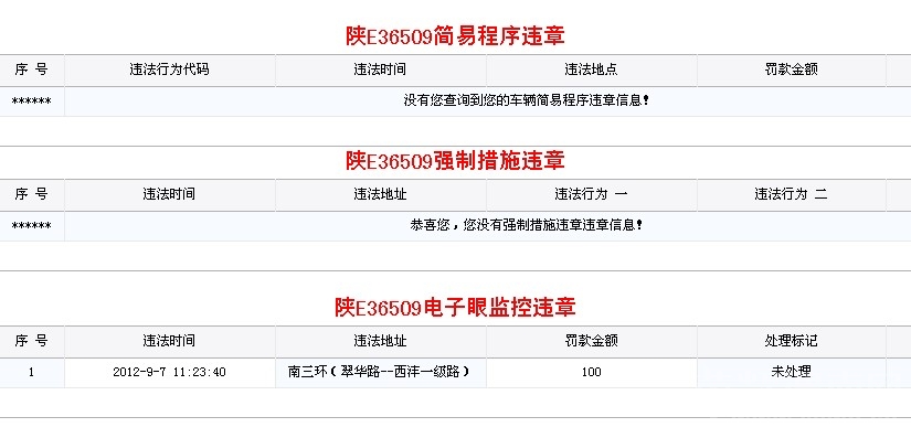 麻烦帮我查一下陕E36509有没有违章?识别